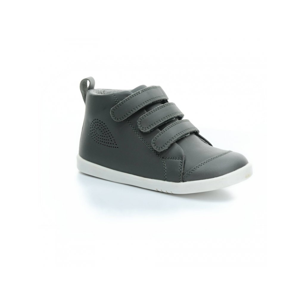 Bobux Hi Court Switch Smoke (silver/black) graue Mid Cut Barfußschuhe