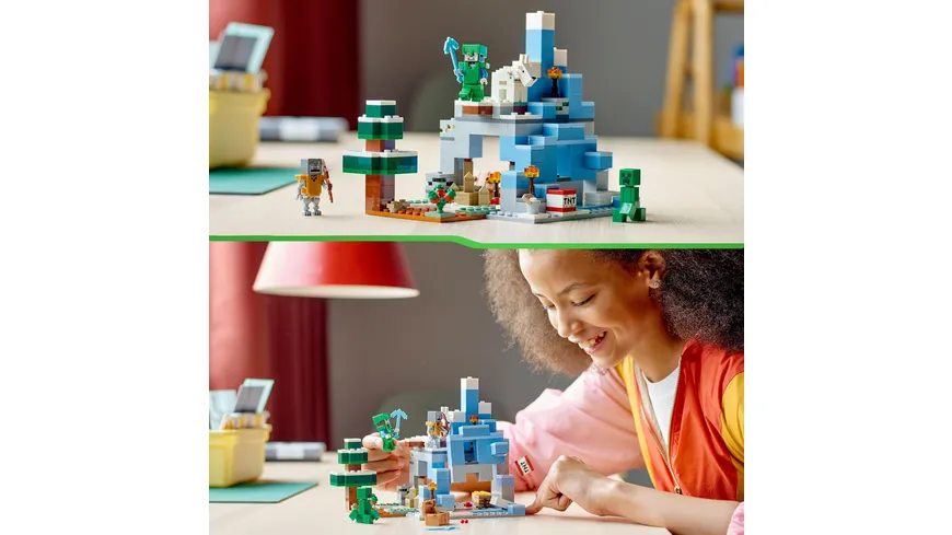 LEGO Minecraft 21243 Die Vereisten Gipfel Set & Höhle, Spielzeug mit Figuren