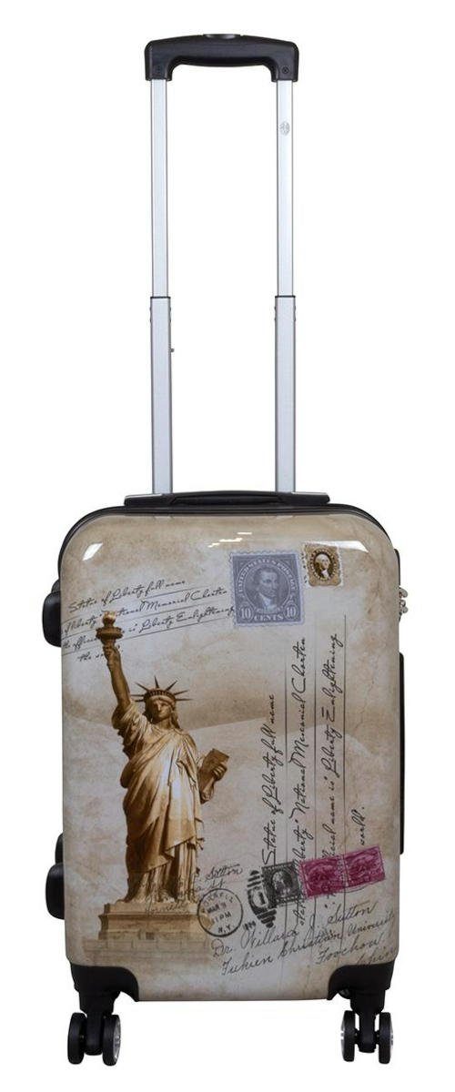 Warenhandel König Hartschalen-Trolley New York, 4 Rollen, mit Motiv, Dehnfalte zur Vergrößerung des Packvolumens
