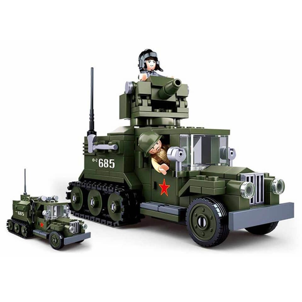 2in1 Alliierte Half-Track WWII Bausteine Set M38-B0685