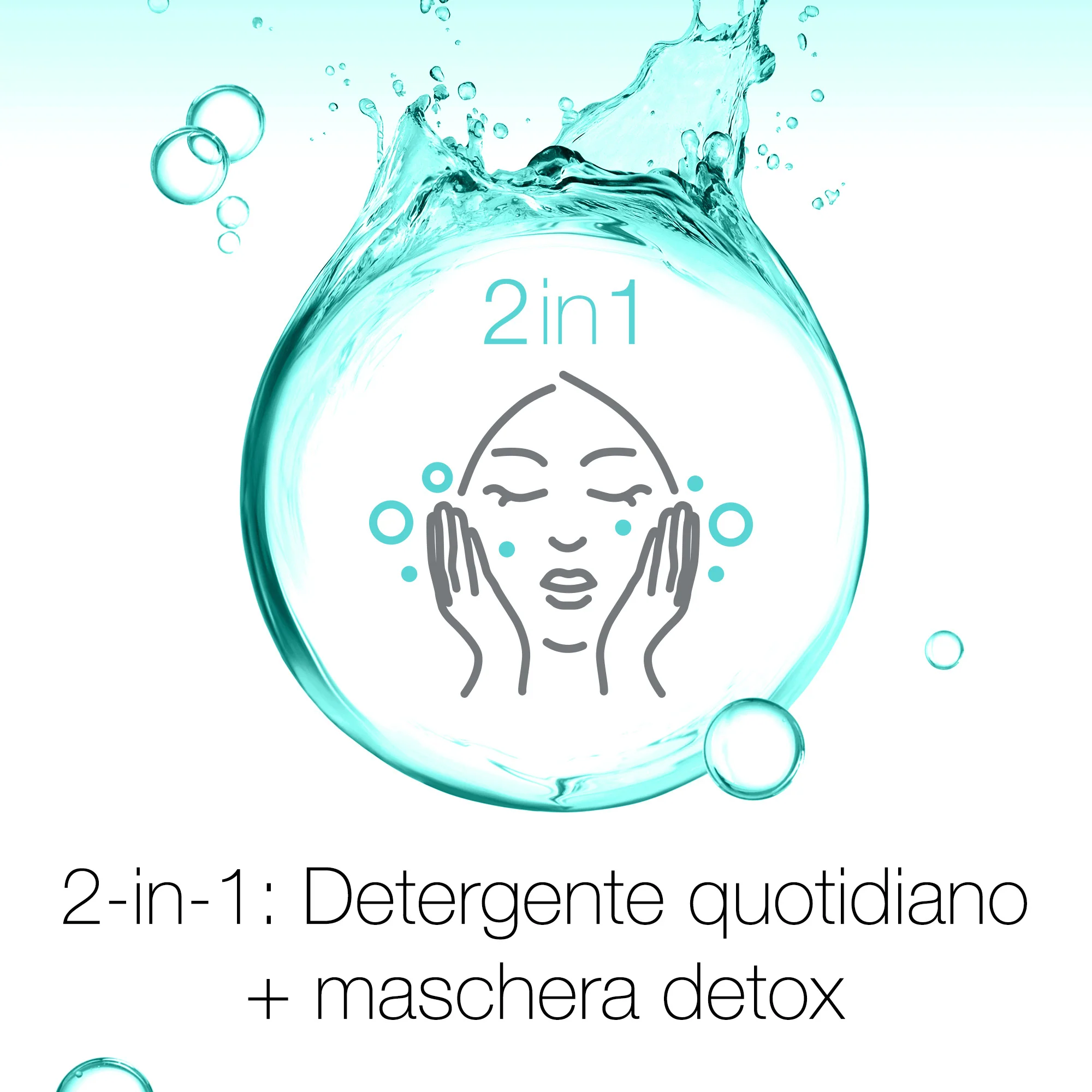 Gezichtsdetox 2-in-1 Zuiverend Kleimasker - Zuiverend Gezichtsmasker, Gezichtsreinigingscrème