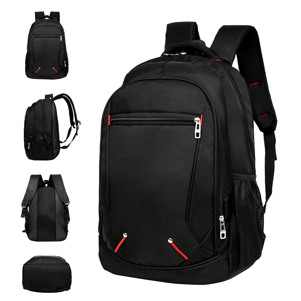 Bedee Rucksack Rucksack Herren 30L Damen Wasserdicht Reiserucksack Schulrucksack, Unisex Backpack für Ausflüge, Uni, Schule, Schwarz