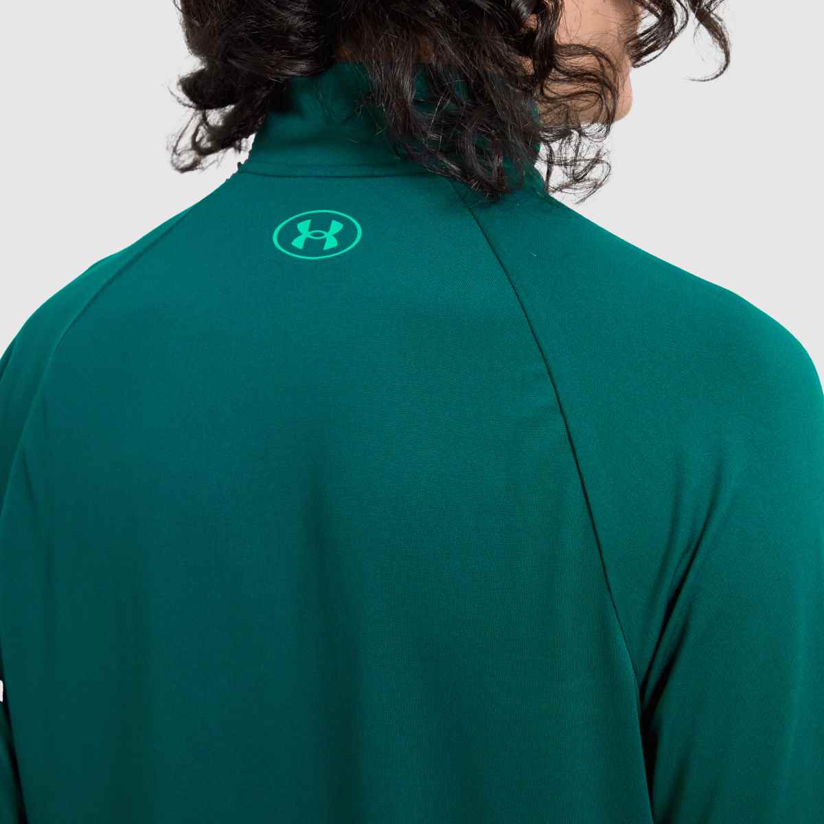 Under Armour – Mörkgrönt tech 2.0-tröja med halv dragkedja och långa ärmar