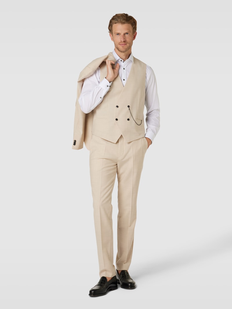 Anzugweste mit Zierkette in beige