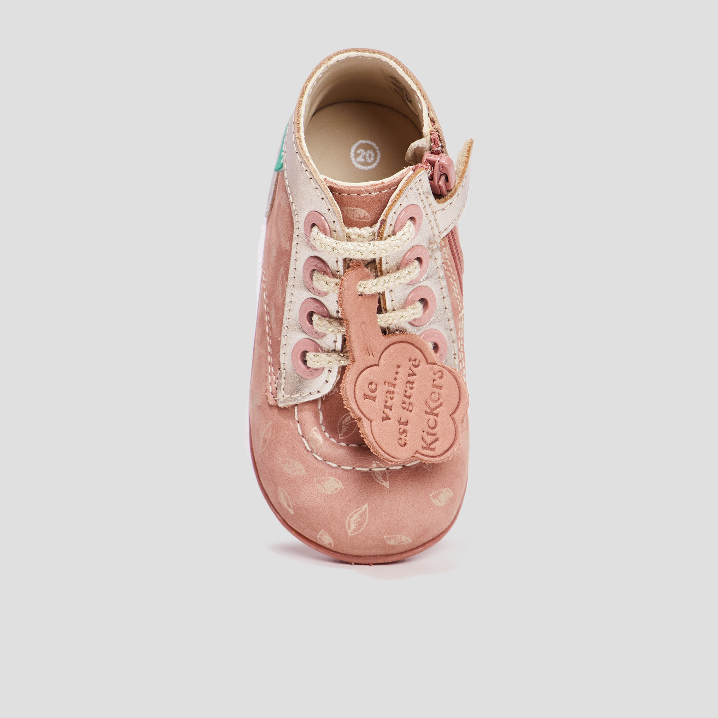 Bottillons en cuir Bonzip2 rose bébé fille | La Halle