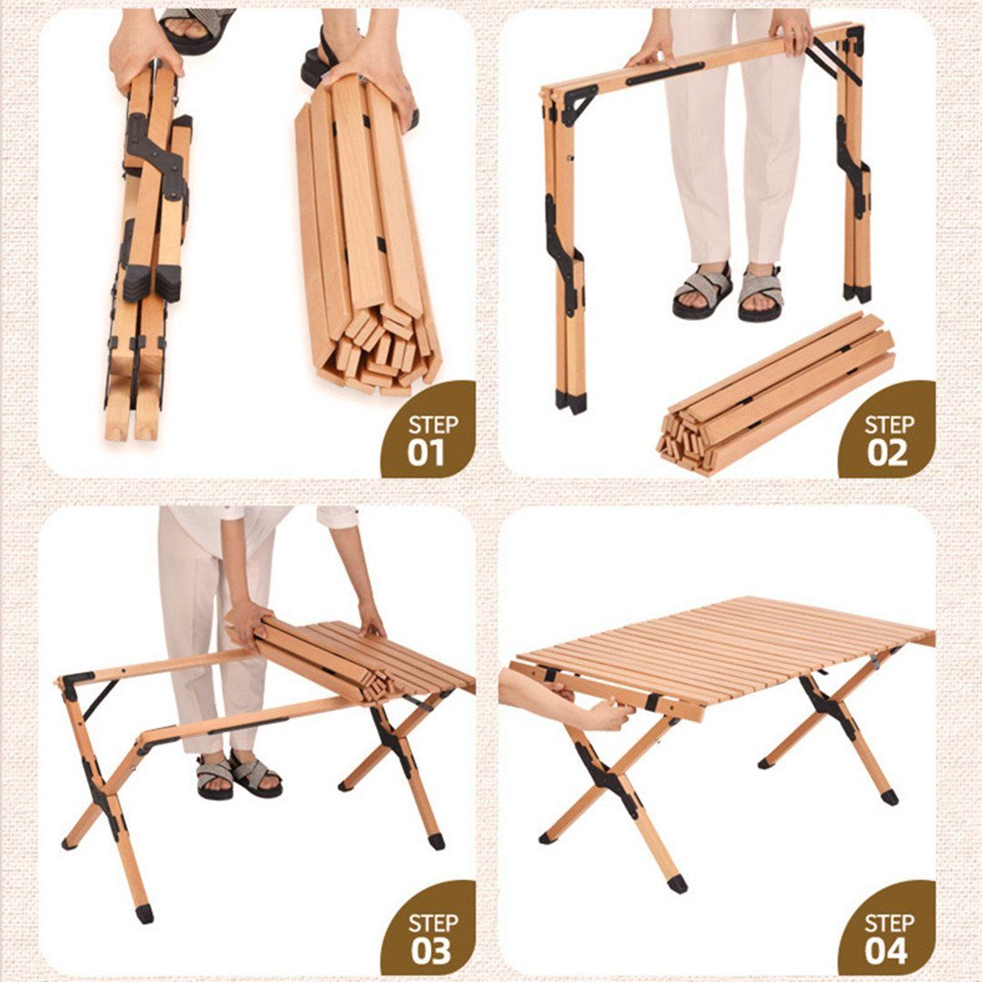YANN Klapptisch Klapptisch Primitive Outdoor-Eierrollentisch, Picknick (1-St)