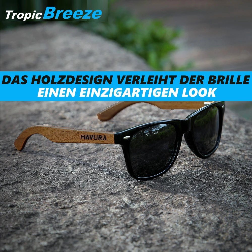 MAVURA Sonnenbrille TropicBreeze Walnussholz Design Sonnenbrille Natürliche Herren Damen Holz Mode Brille Polarisiert Pilot UV400