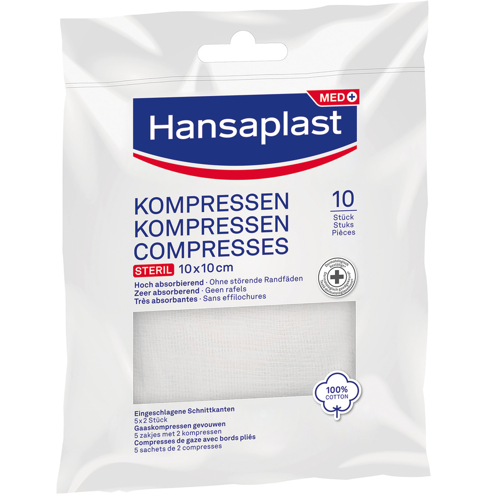 hansaplast Compresses de Gaze Stériles Bandage, pansement, sparadrap