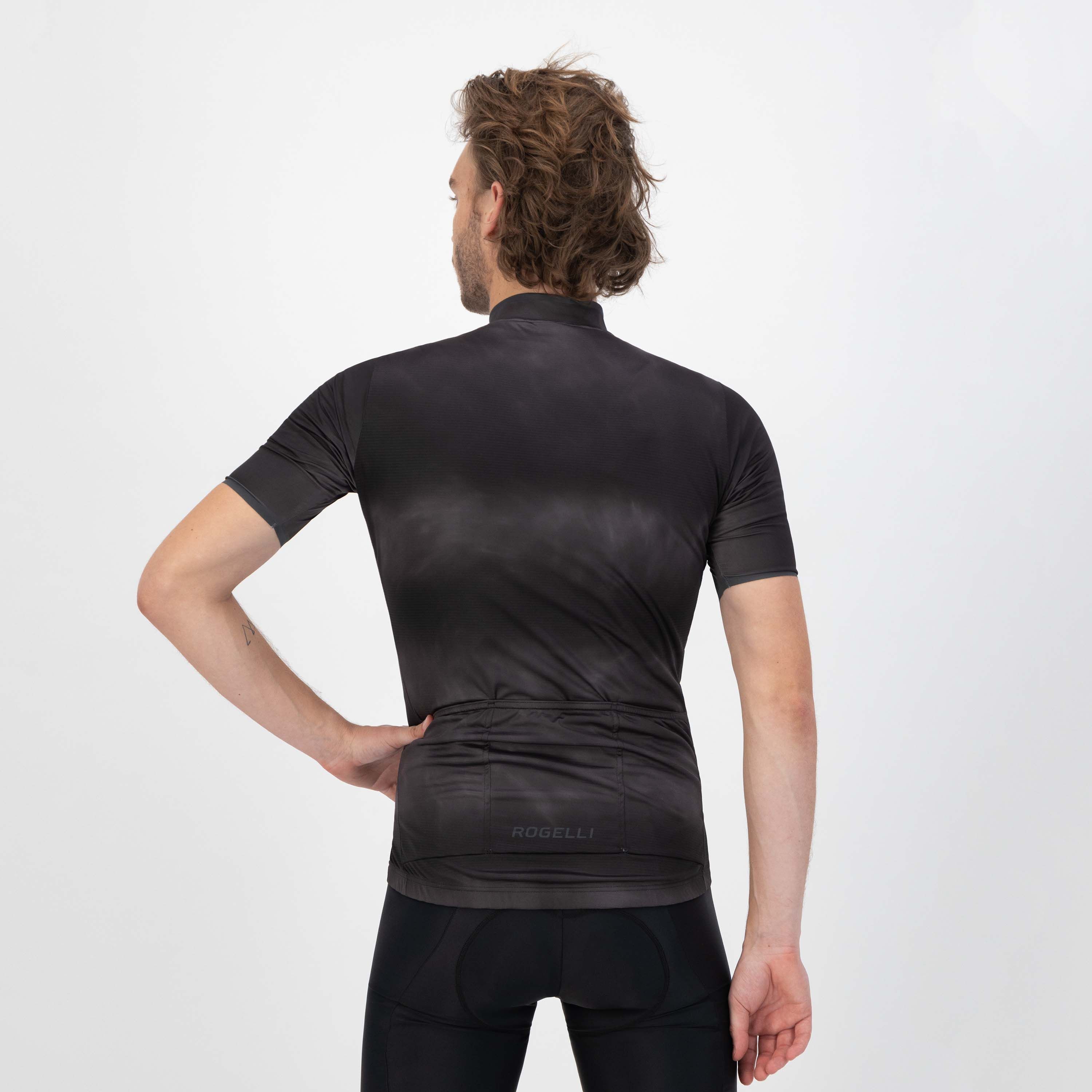 Rogelli Tie Dye Schwarz/Grau Herren Radtrikot Kurzarm