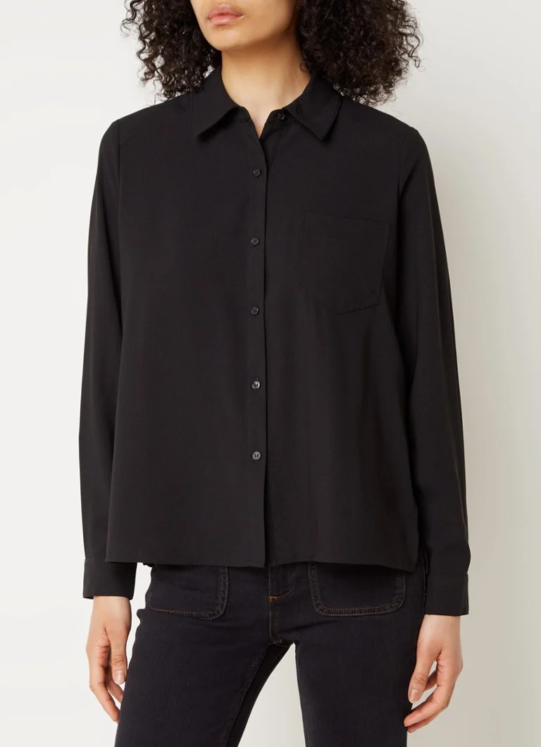 ba&sh Monica blouse with chest pocket and pleats