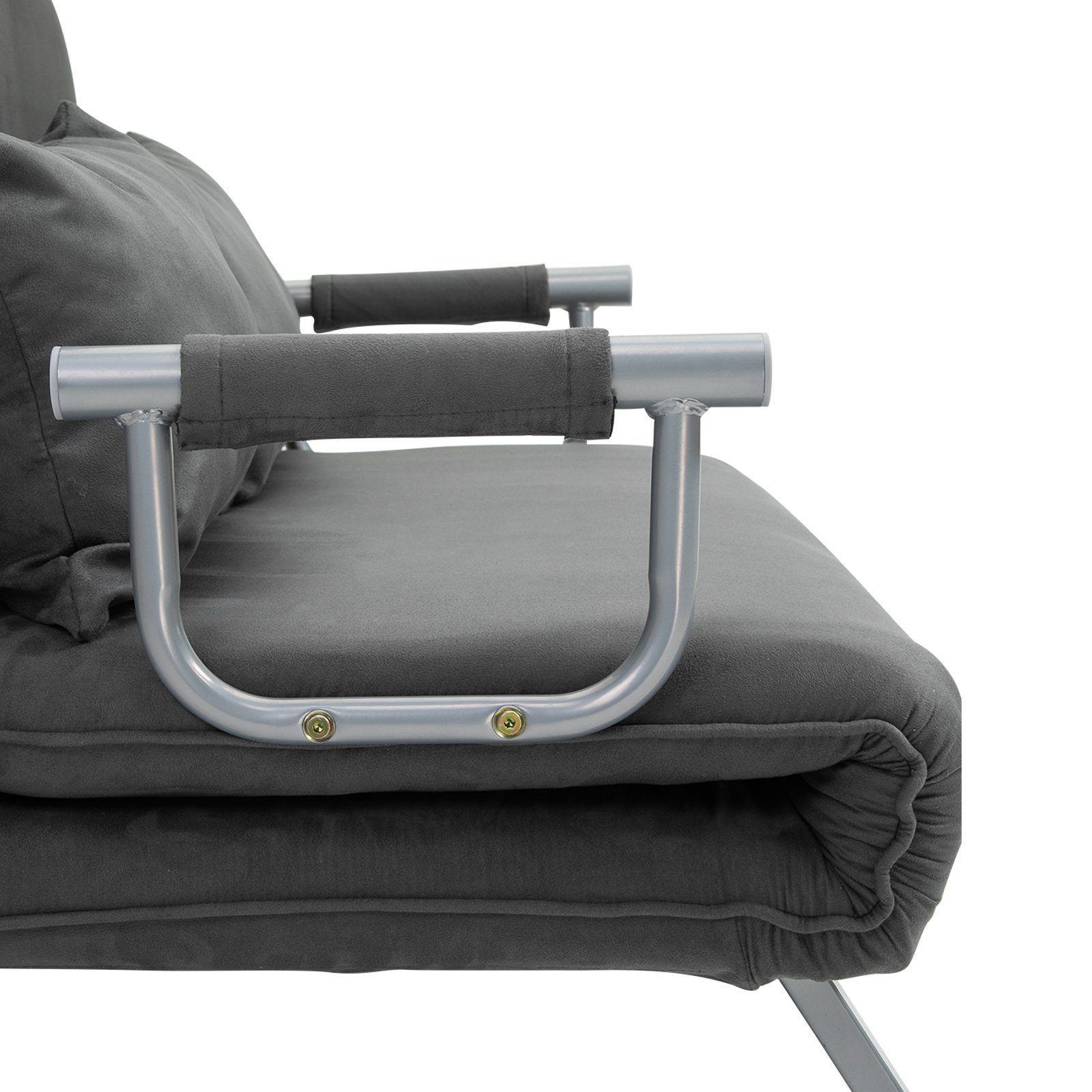 HOMCOM Schlafsofa Doppelsofa, Set 1 Teile, Schlafsessel Klappbett Gästebett Chaiselongue 3-in-1 Grau
