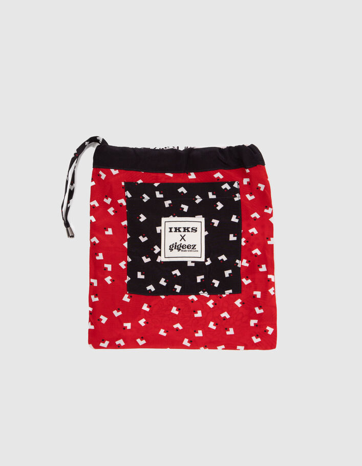 Robe asymétrique noire motif fleurs IKKS x GIGEEZ Femme