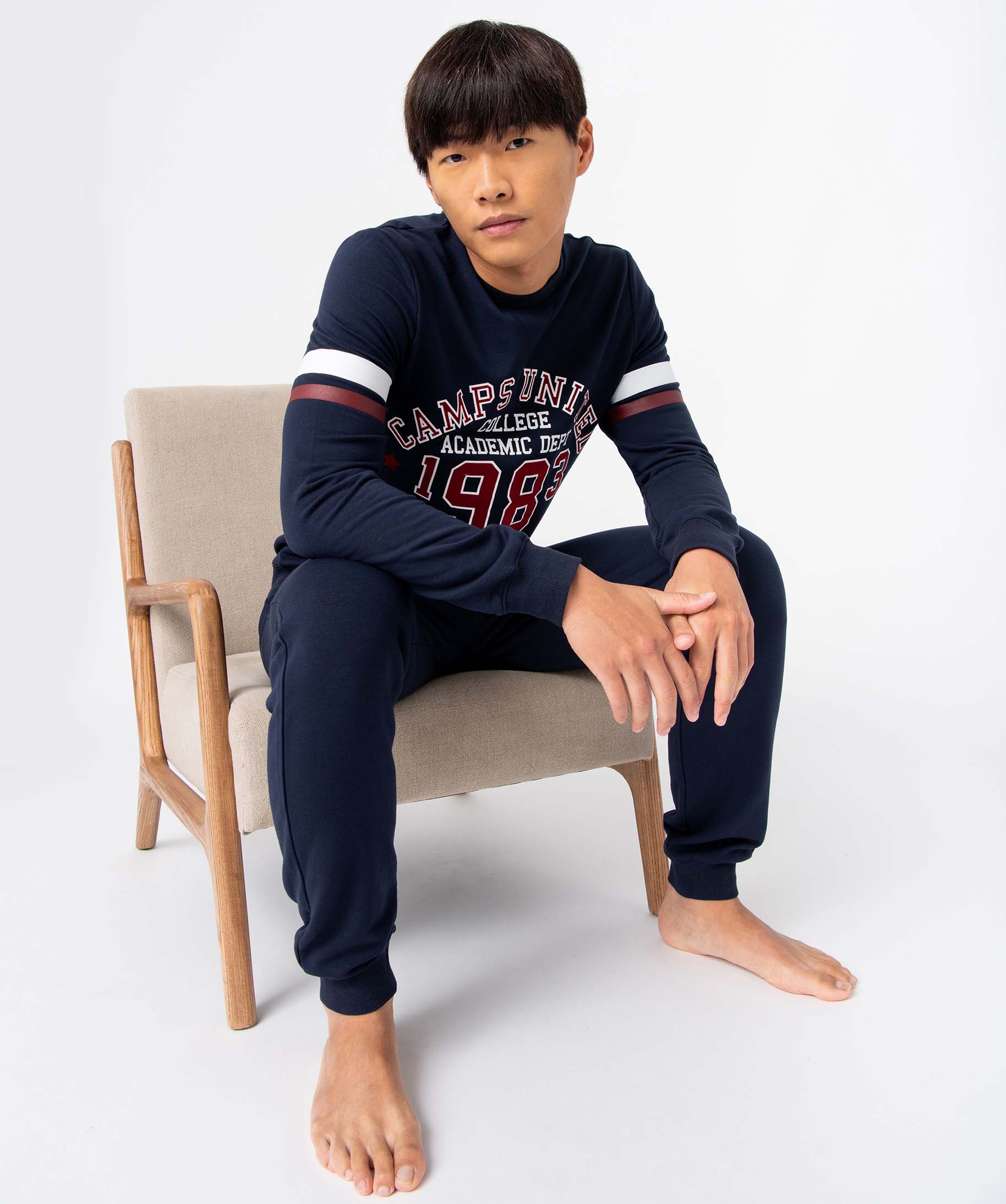 Pyjama homme en molleton - Camps United marine | GEMO