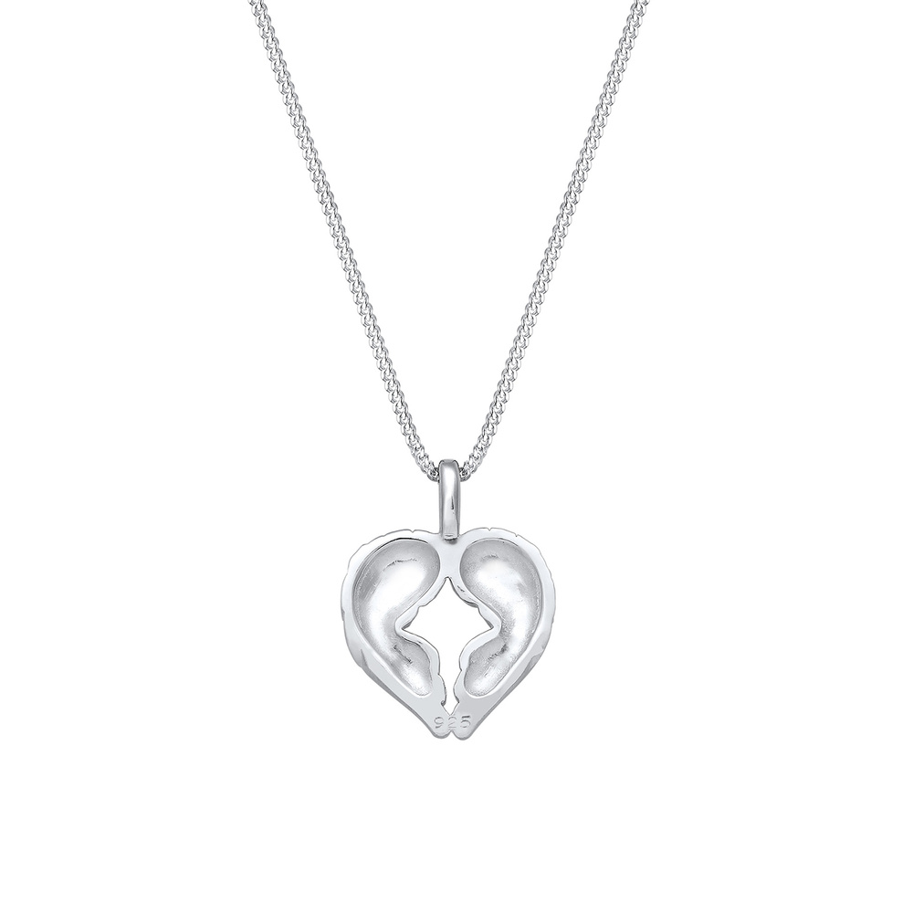 Elli Elli Collier Femme Pendentif Coeur Ludique en Argent Sterling 925 Bijoux