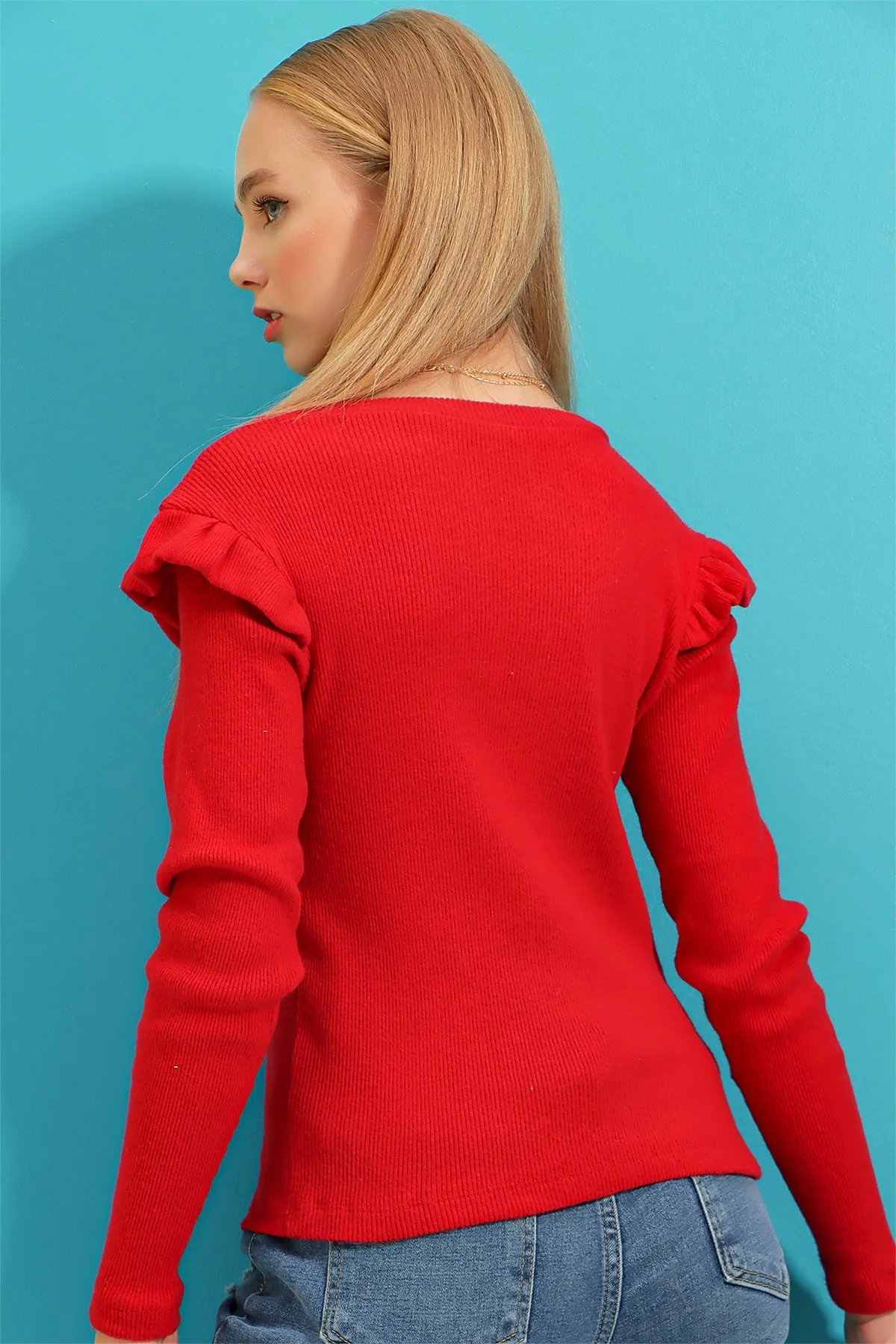 Trend Alaçatı Stili  Pullover - Rot - Figurbetont
