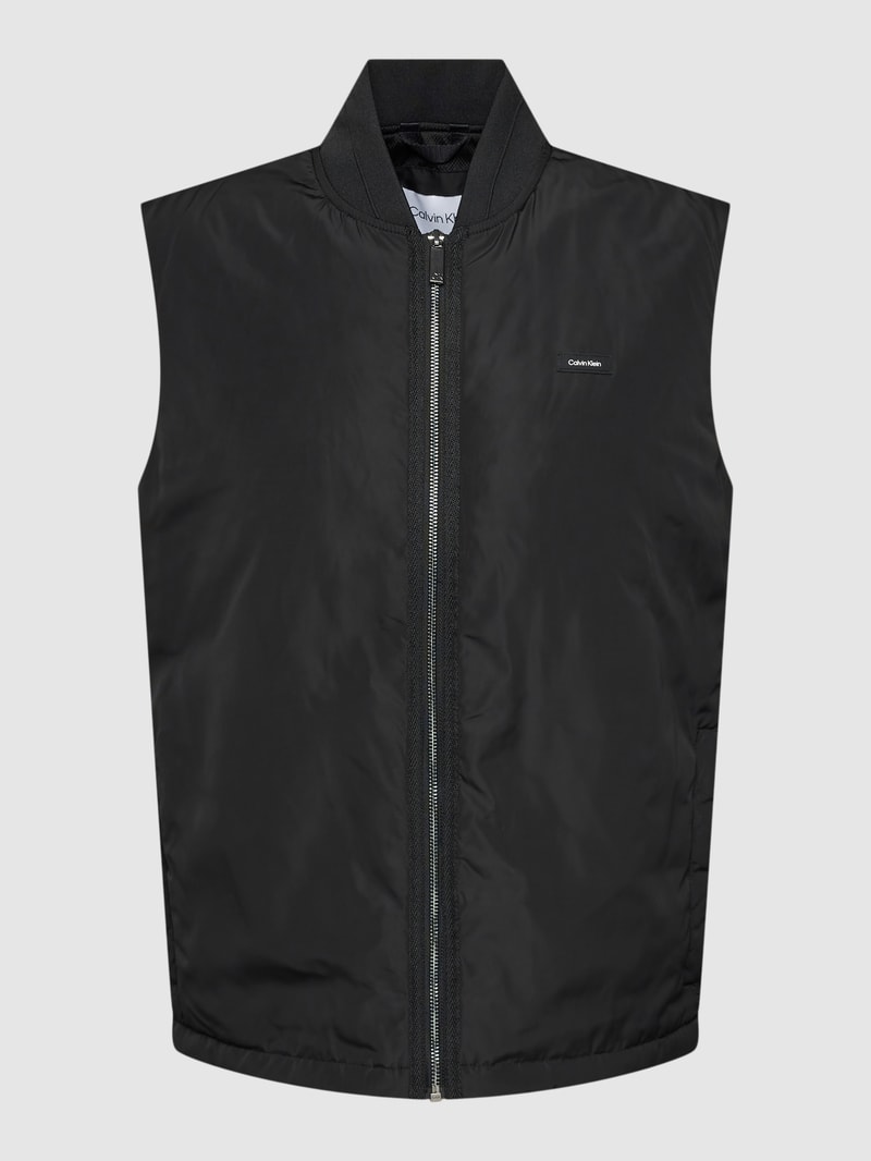 Weste mit Label-Patch Modell 'RECYCLED' in schwarz