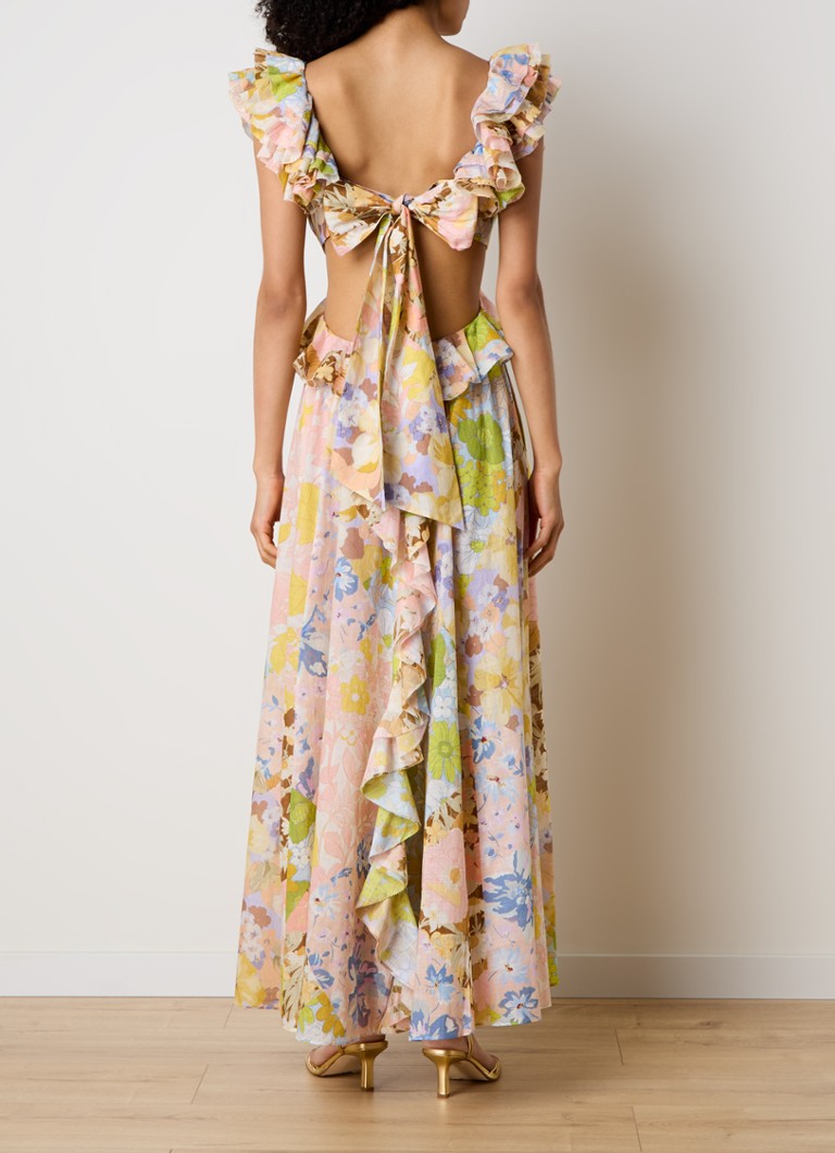 Rochie midi cu imprimeu floral și buzunare laterale Zimmermann