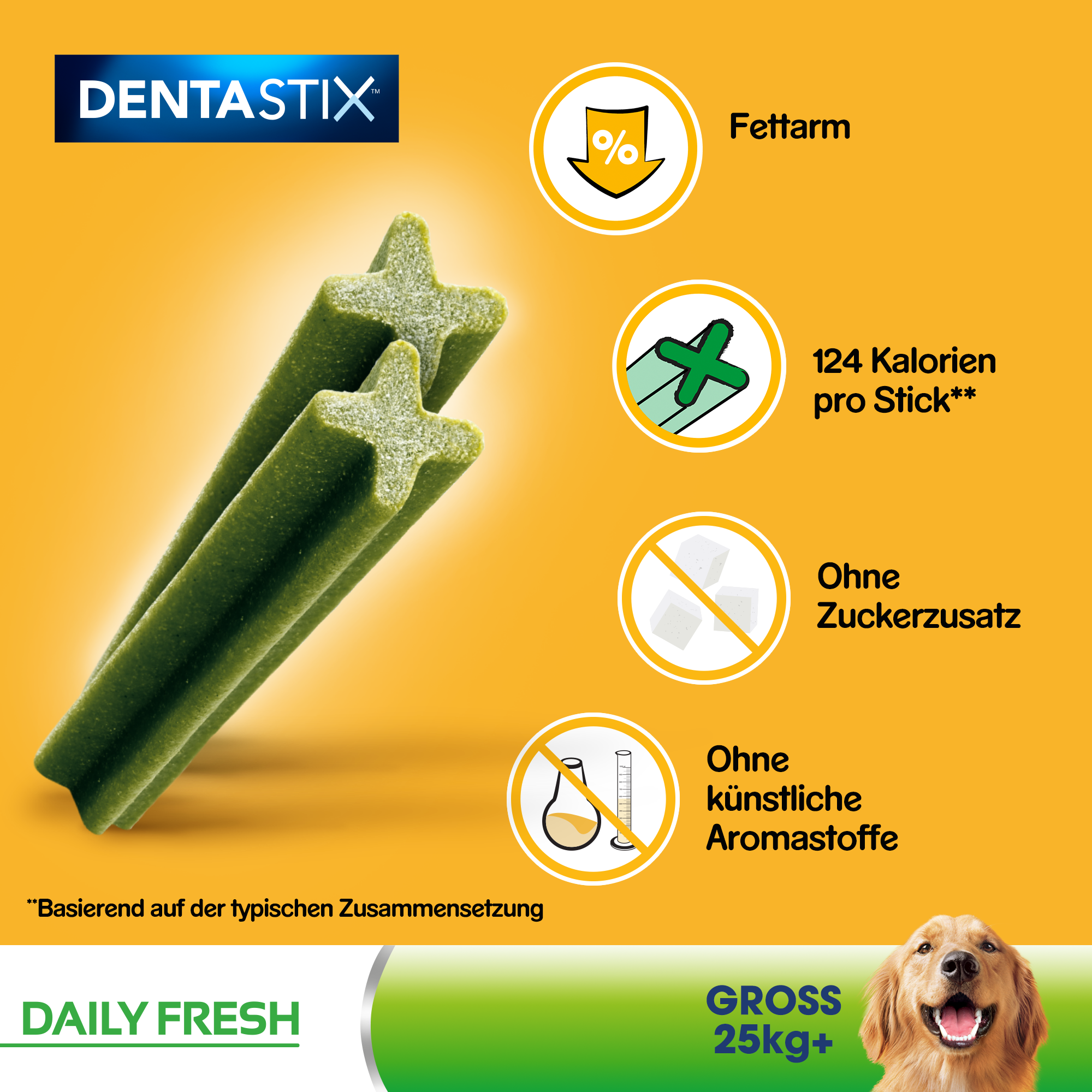 Pedigree Snacks Pedigree Zahnpflege Dentastix Daily Fresh Multipack Maxi, 26-44kg, 21x