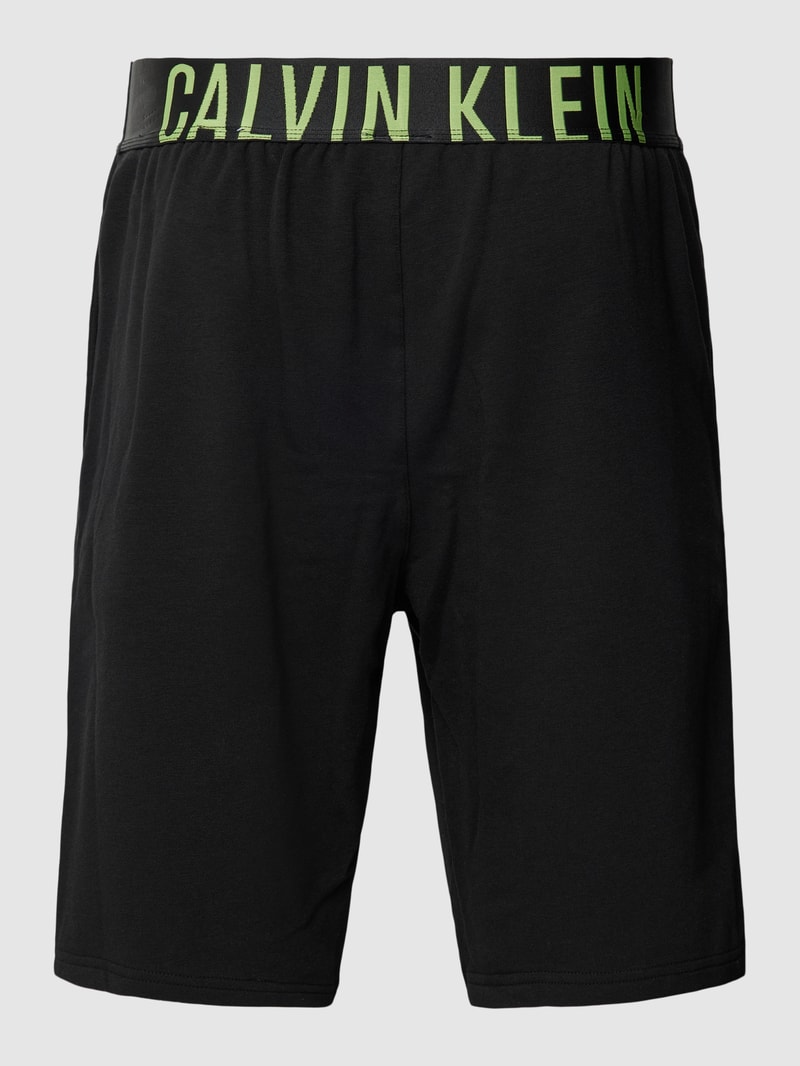 Pyjama-Shorts mit elastischem Logo-Bund in schwarz
