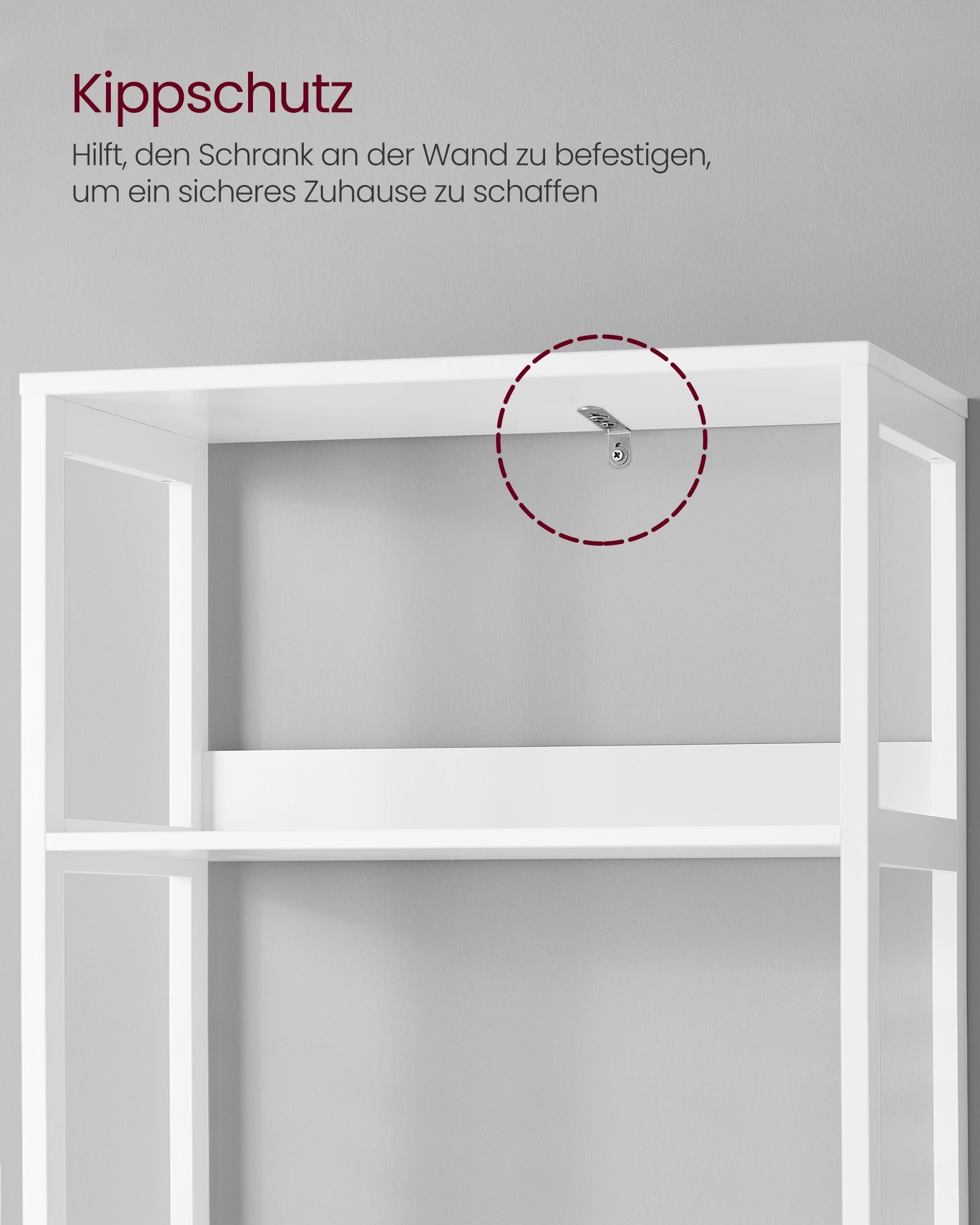 VASAGLE Badkommode, Badezimmerschrank, 60 x 32,5 x 154 cm