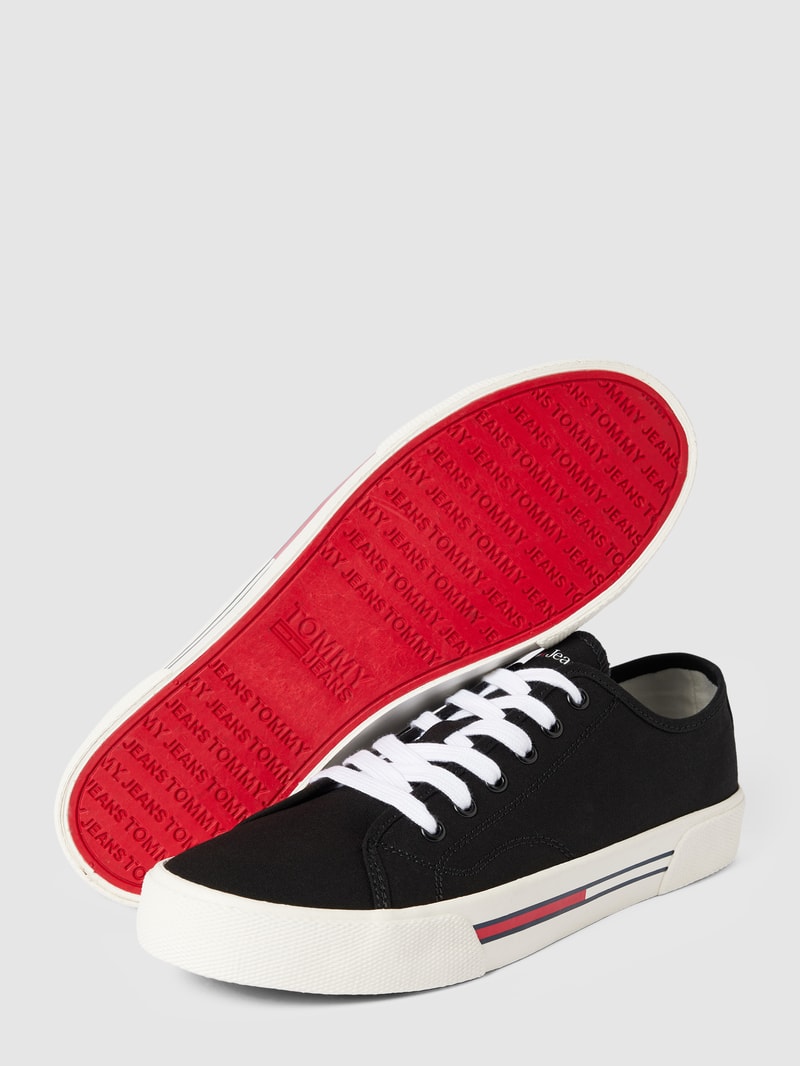 Sneaker mit Label-Details Modell 'CANVAS' in schwarz