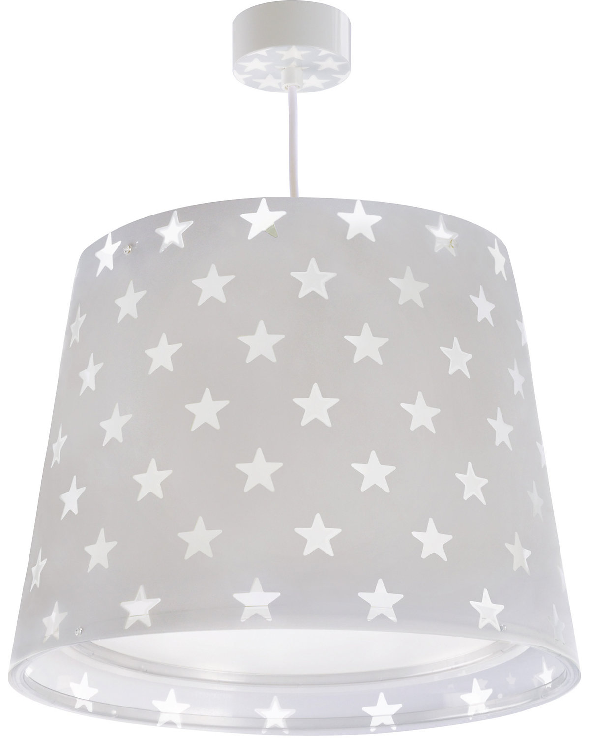 Hängelampe STARS, Glow in the dark, grau