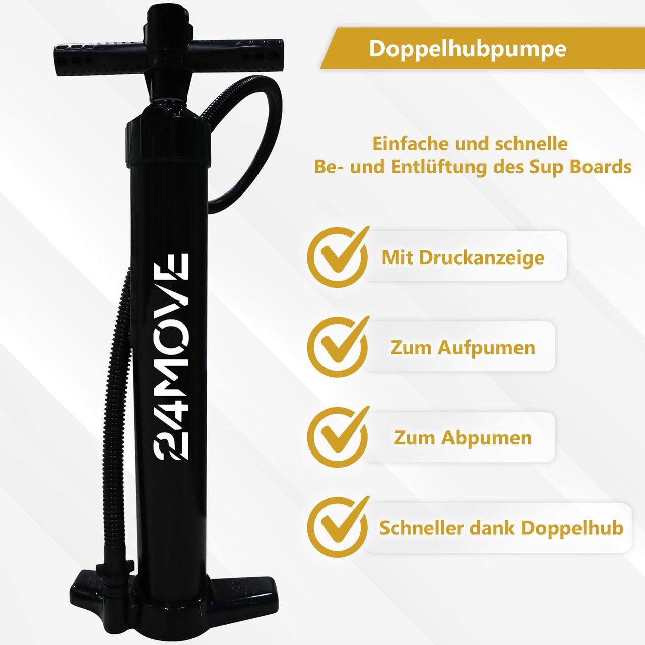 TroniTechnik 24MOVE® Standup Paddle Board SUP, inkl. Zubehör, Paddel Hochdruckpumpe,SPECIAL FORCE,366x80x15cm
