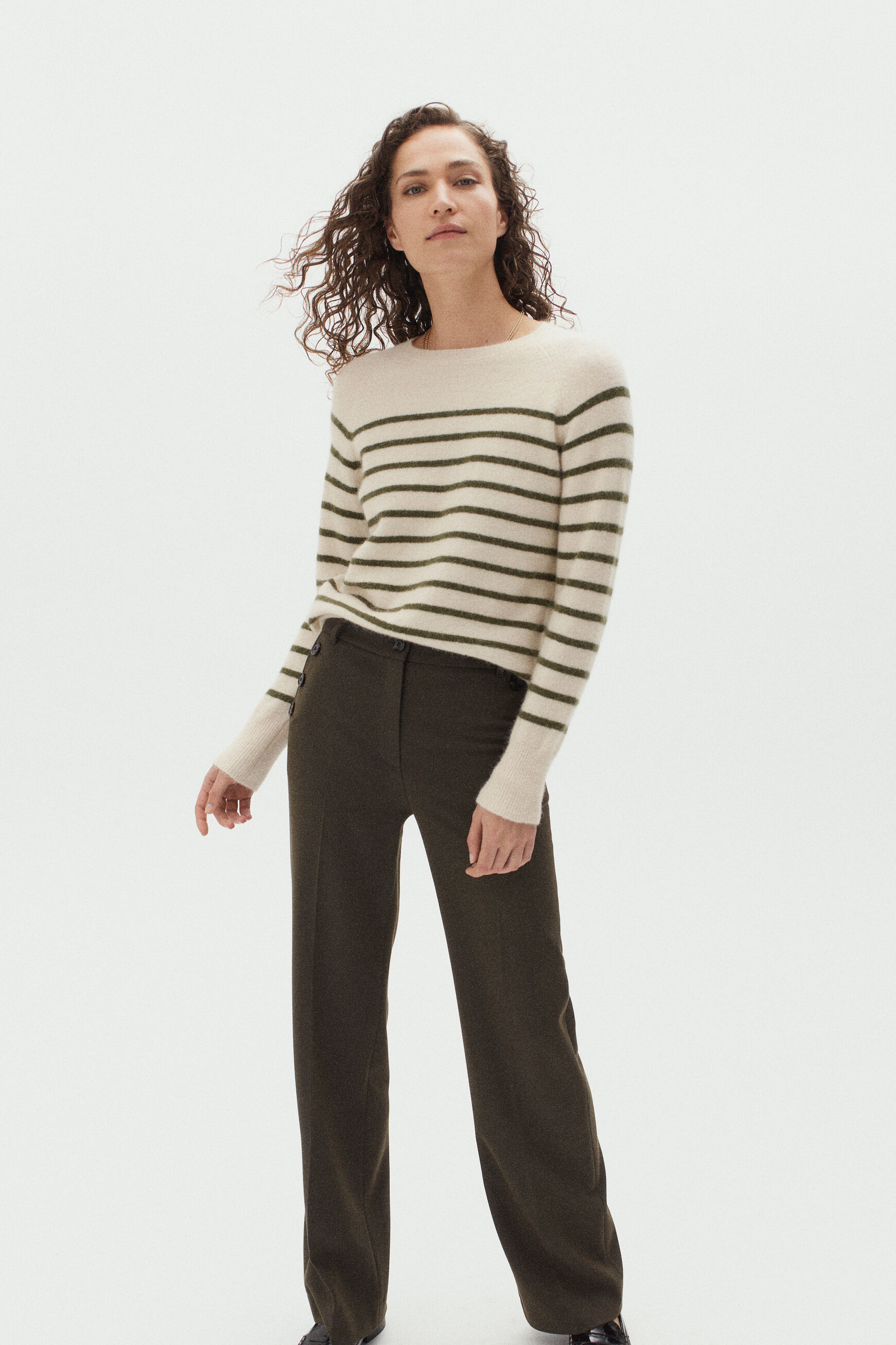 pantalon gaston vert kaki femme