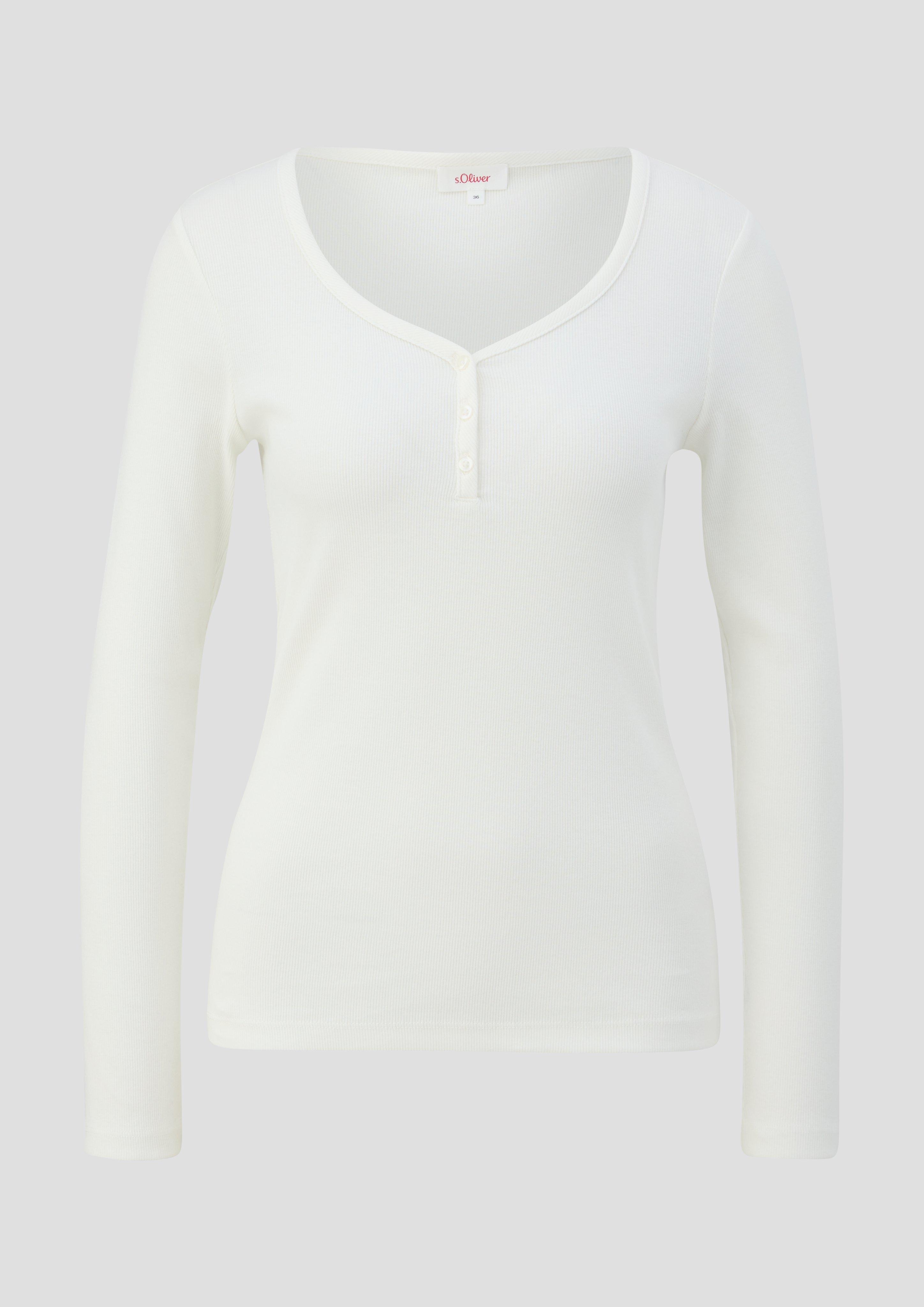 Rippshirt mit Knopfleiste  2145528-0210