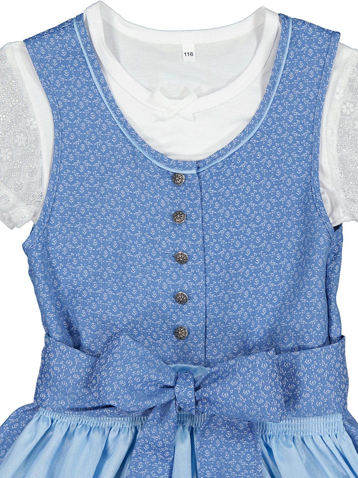 Turi Landhaus Dirndl in Blau/ Hellblau günstig kaufen