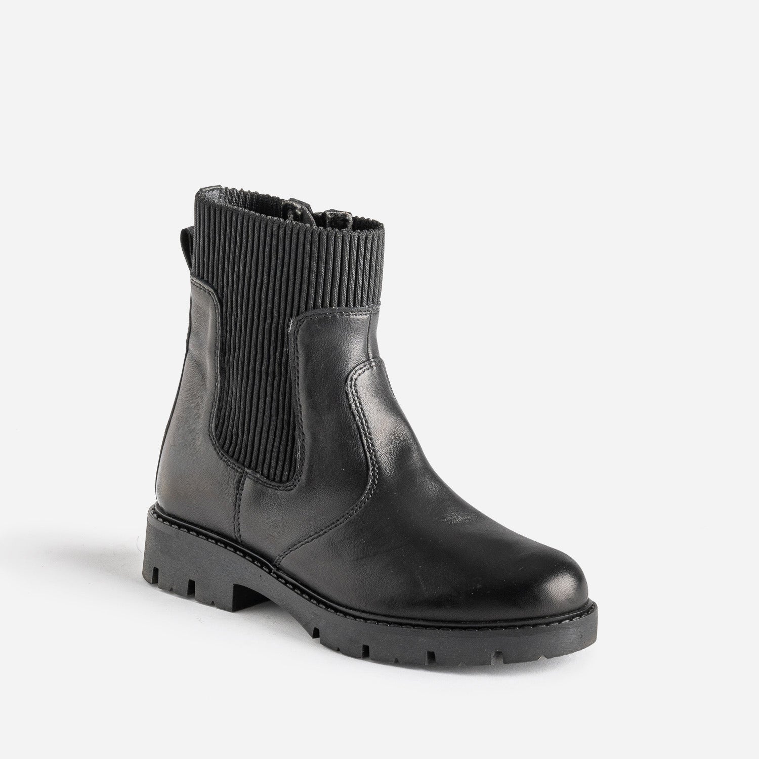 Chelsea boots éco-conçu BUGGY noir cuir tige élastiquée