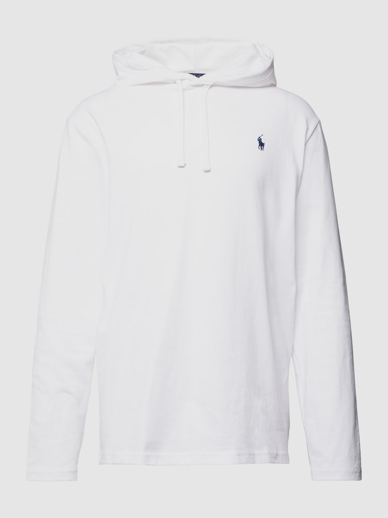 Hoodie mit Logo-Stitching in weiß