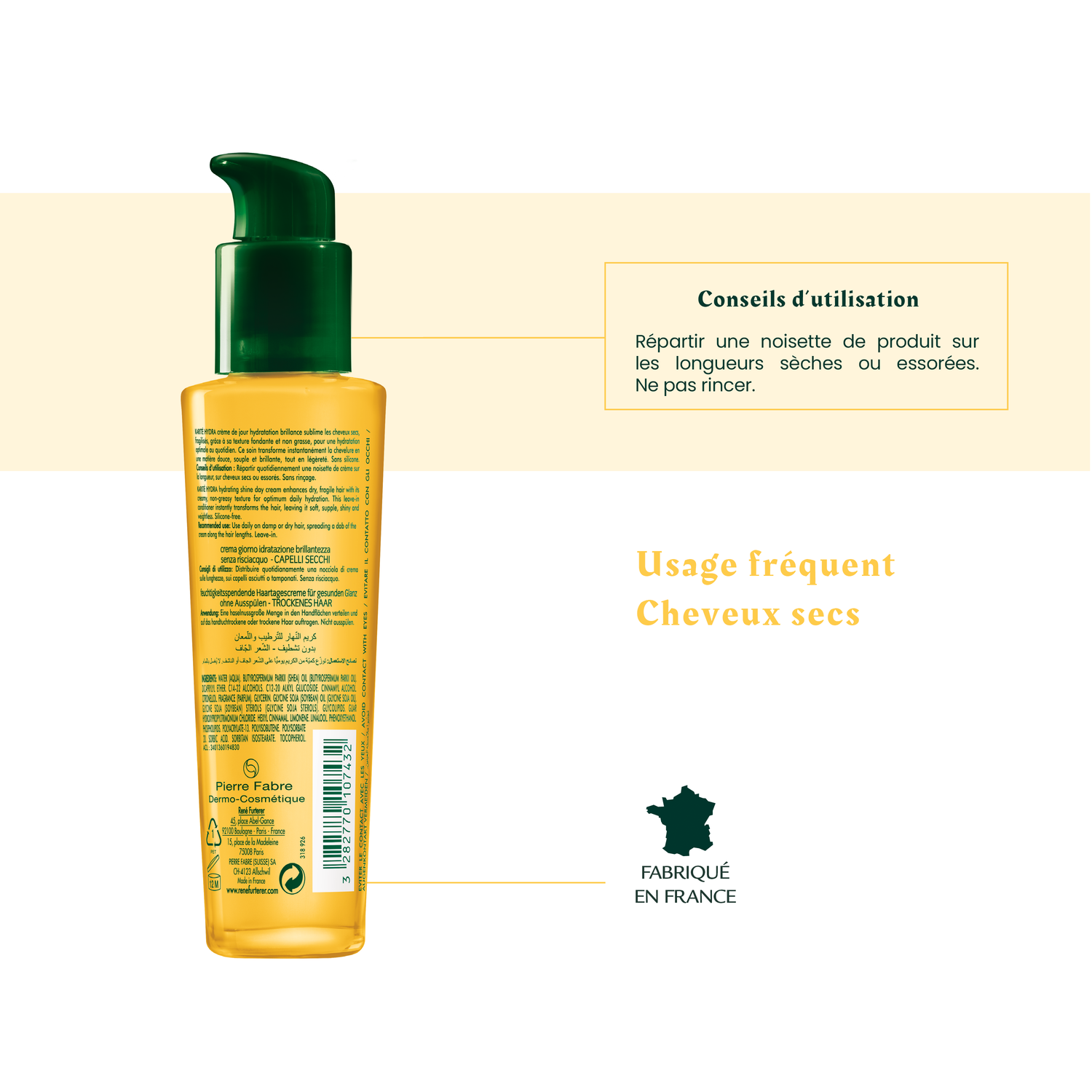 René Furterer Crème Jour Hydratation Brillance Karité Hydra - Cheveux secs