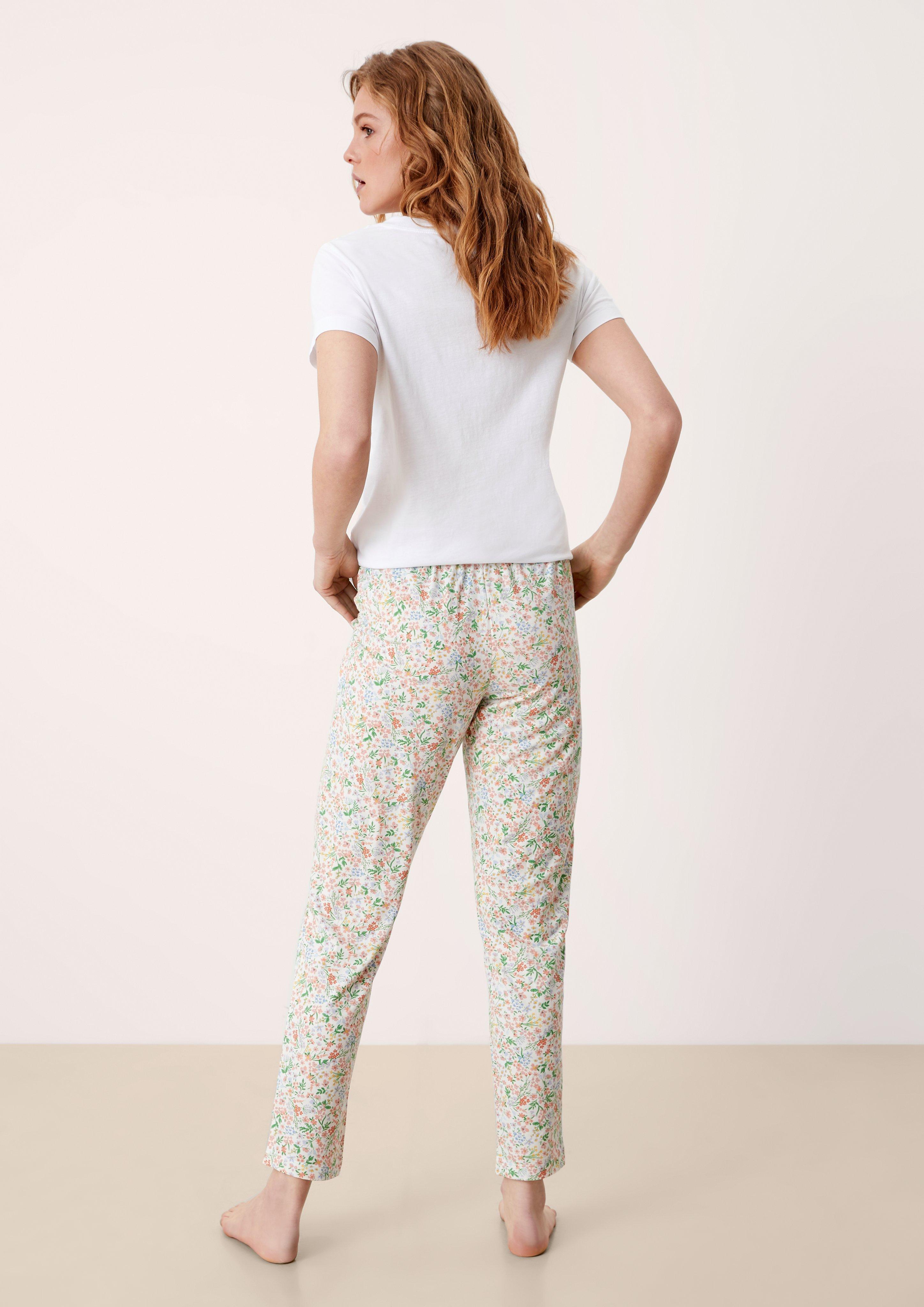 Lange Pyjamahose aus Viskosemix  6006978-09A1
