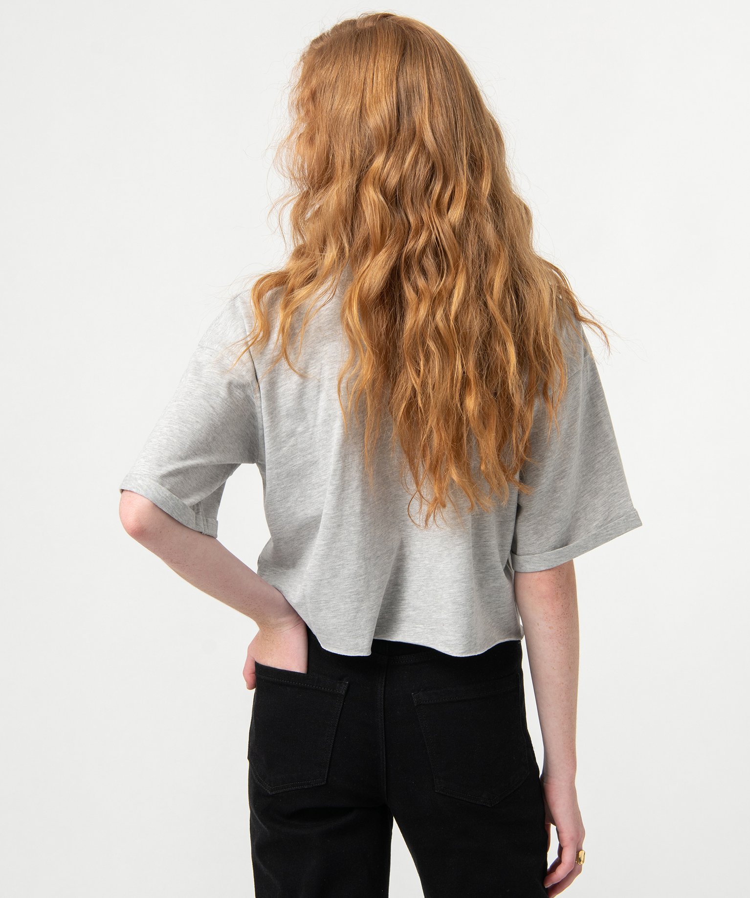 Tee-shirt femme court avec manches oversize - Camps United gris clair | GEMO