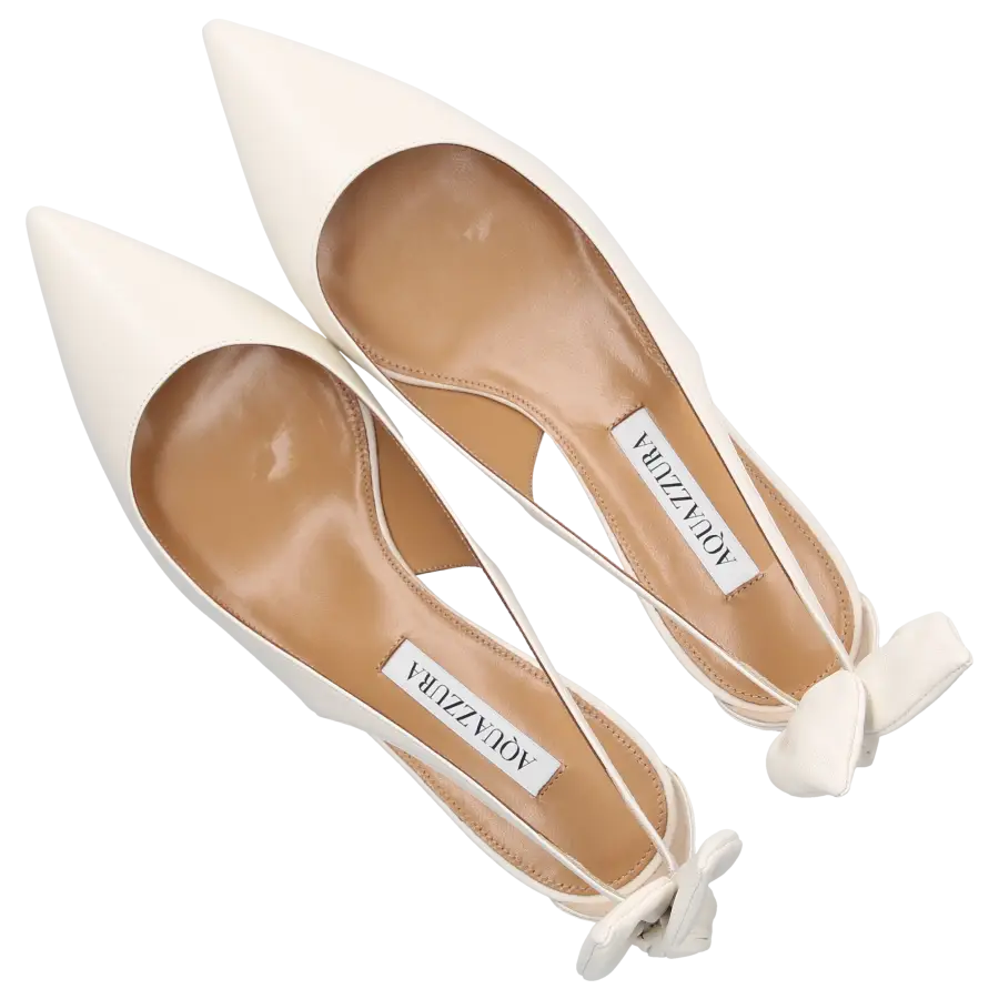 Aquazzura - Pumps BOW TIE 50 Nappaleder - weiß