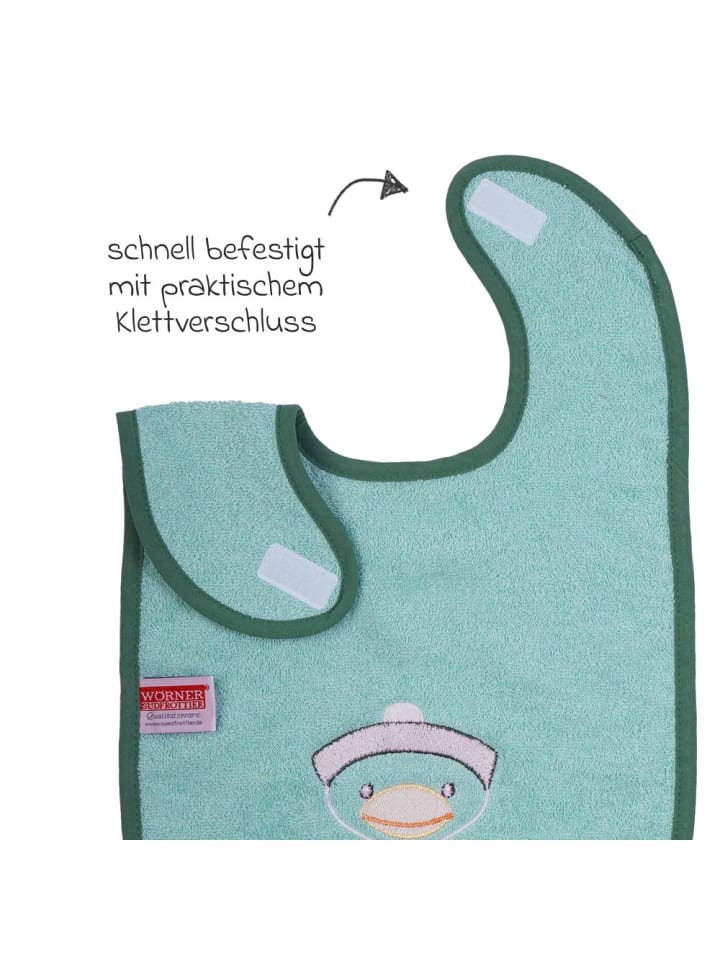 Wörner Riesen-Klettlätzchen 30 x 45 cm - Stickerei in gruen,motiv günstig kaufen onesize