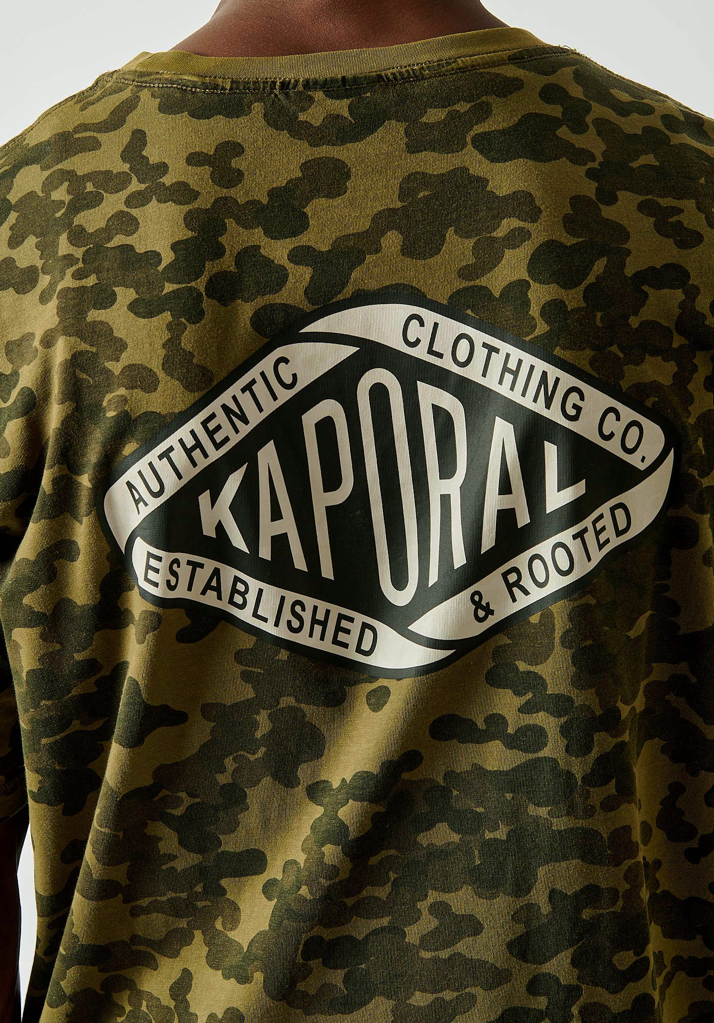 RAMON  T-shirt kaki camouflage Homme 100% coton