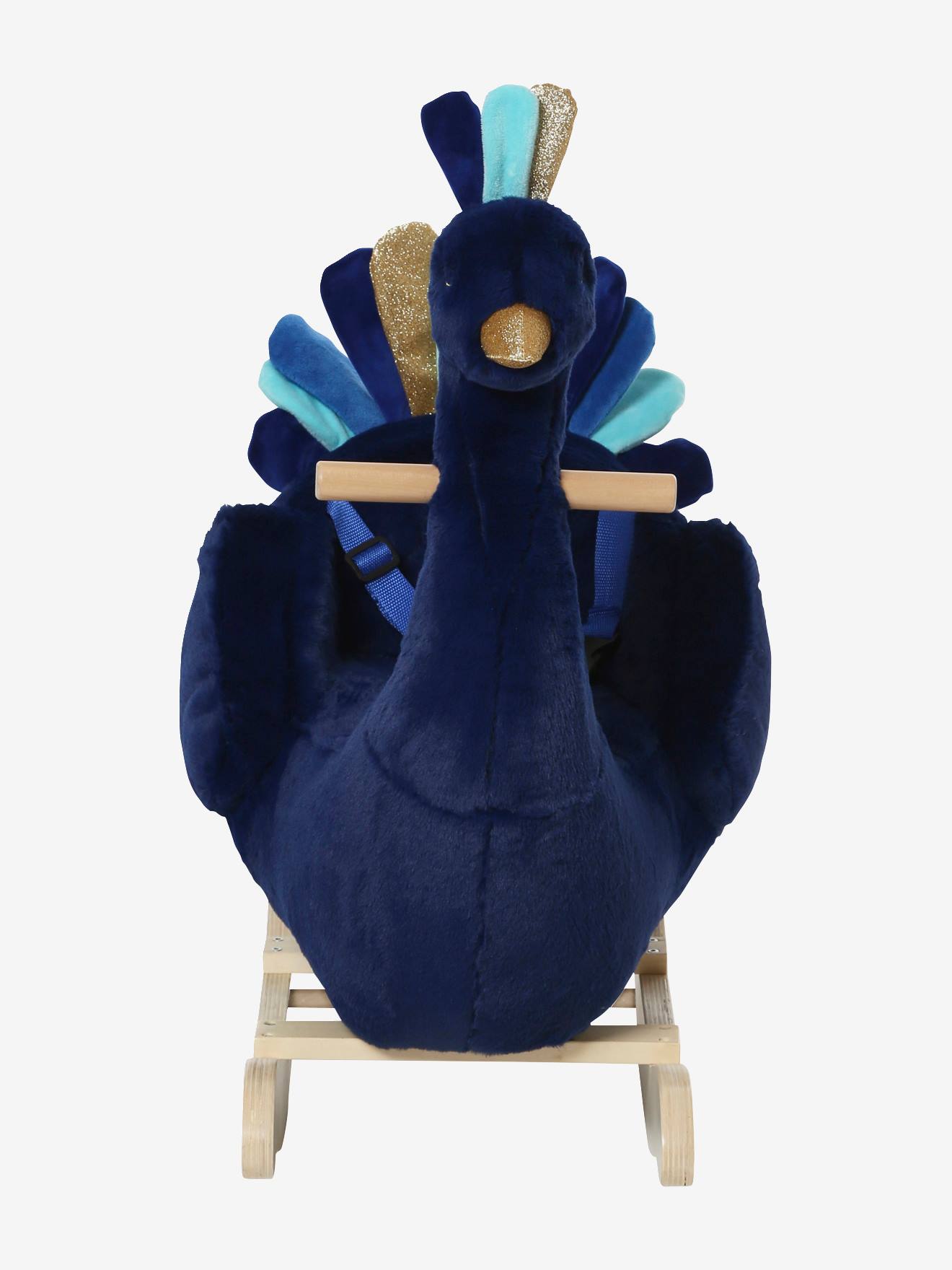 Paon à bascule en bois FSC® bleu
