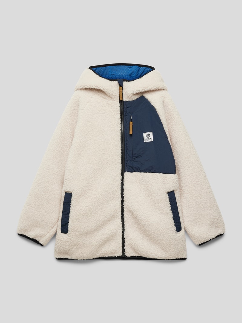 Sherpa Jacket mit Kapuze Modell 'WOLFE' in ecru meliert