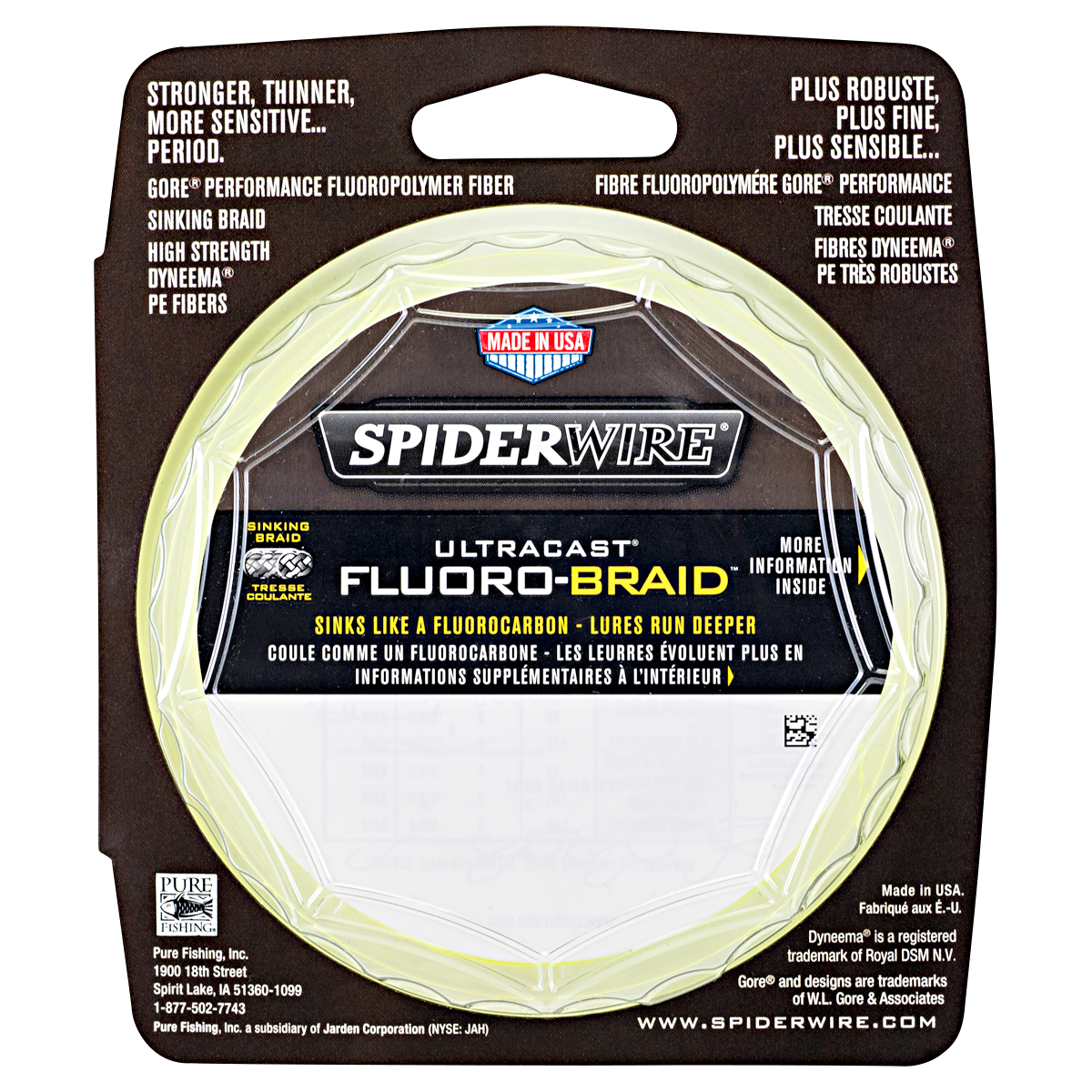 Spiderwire Angelschnur Ultracast Fluorobraid (Yellow, 110 m)