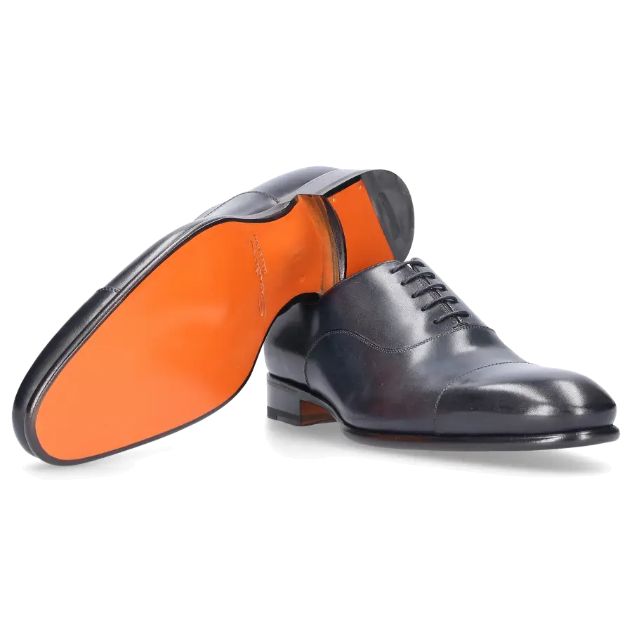 Santoni - Businessschuhe Oxford 12474 Kalbsleder - blau