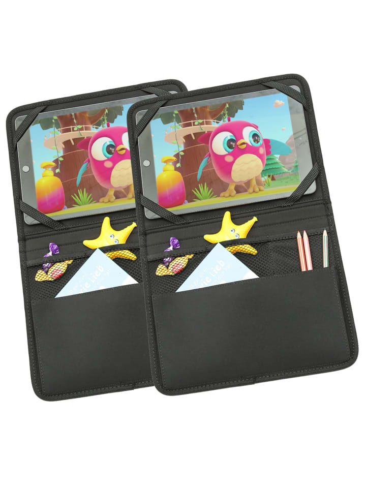 GORANDO 2x Rückenlehnentasche für Auto Tablet Organizer für Auto Rücksitz in schwarz günstig kaufen onesize