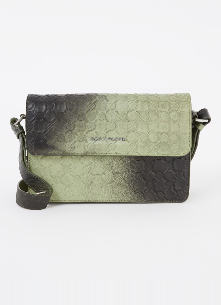 Daily Paper Meru crossbody-veske i skinn med logotrykk