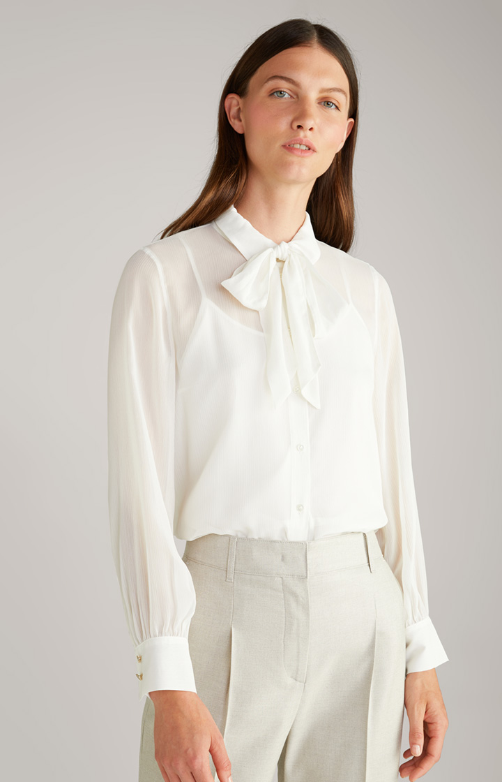 Chiffon-Bluse in Offwhite