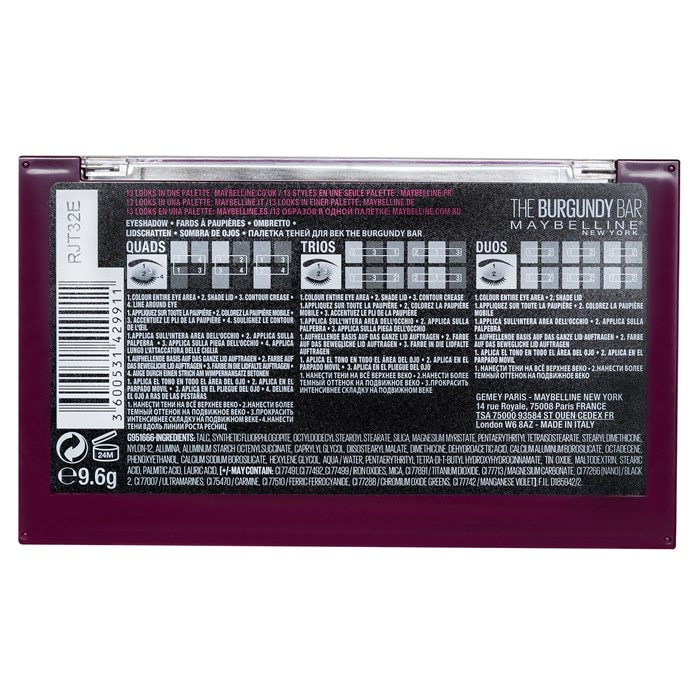 The Burgundy Bar Lidschatten Palette