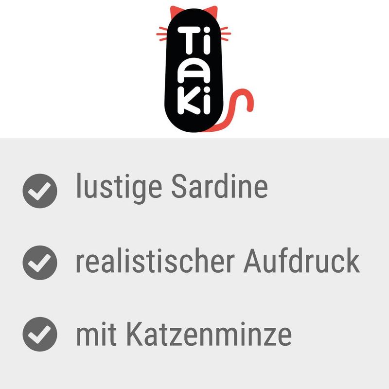 TIAKI Katzenspielzeug Sardine mit Katzenminze