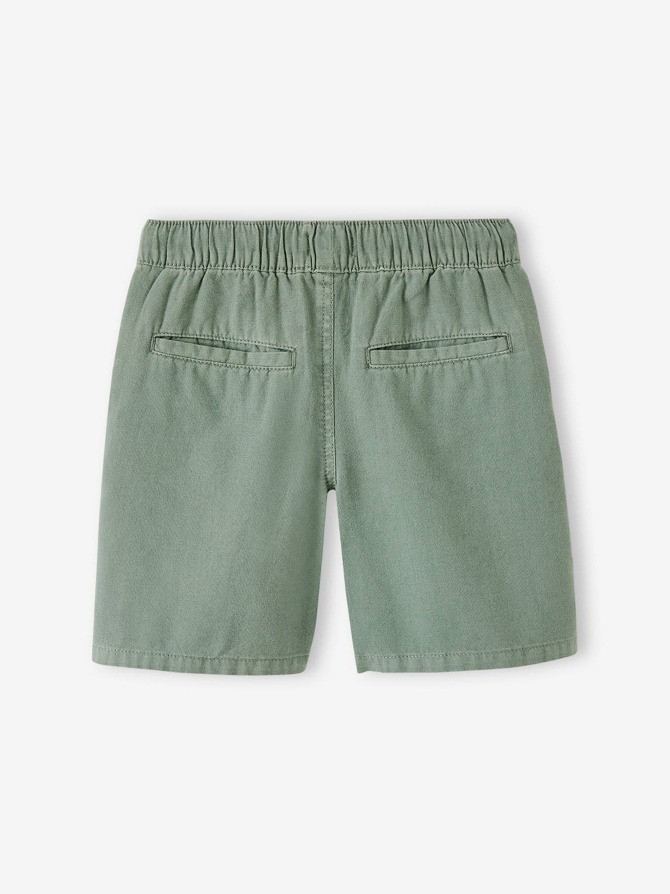 Vertbaudet Jungen Shorts, Leinen-Mix - blau gestreift