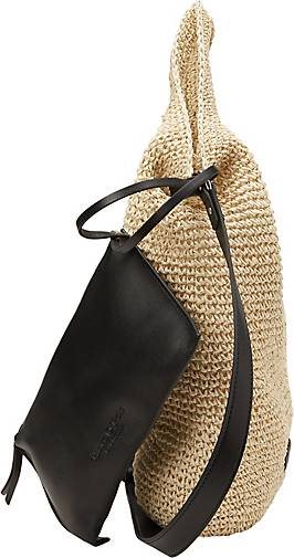 Marc O'Polo Raffia-Bast-Hobo-Bag mit abnehmbarer Leder-Innentasche