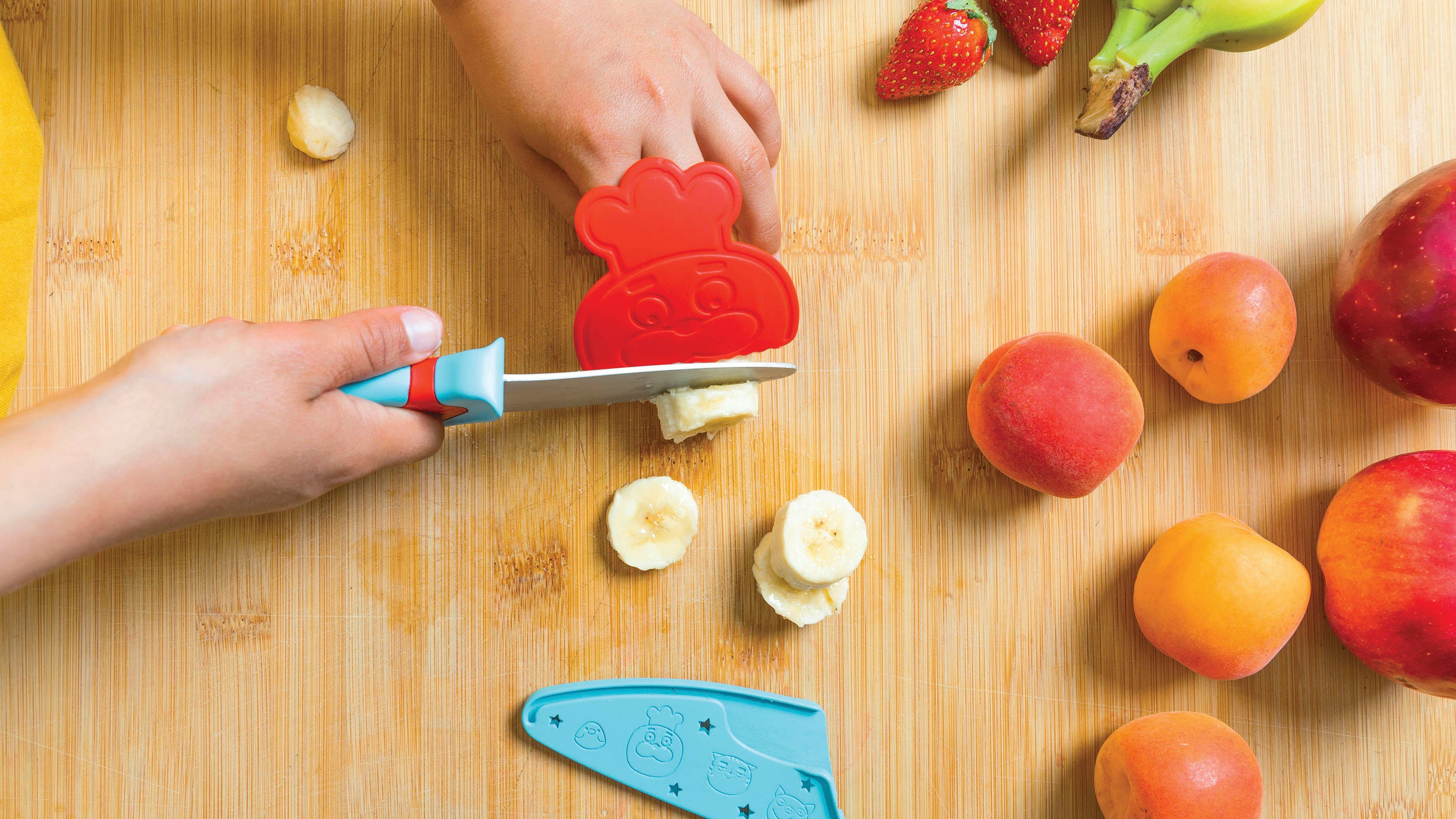 Chefclub Kinderkochmesser Messer für Kinder, blau/rot